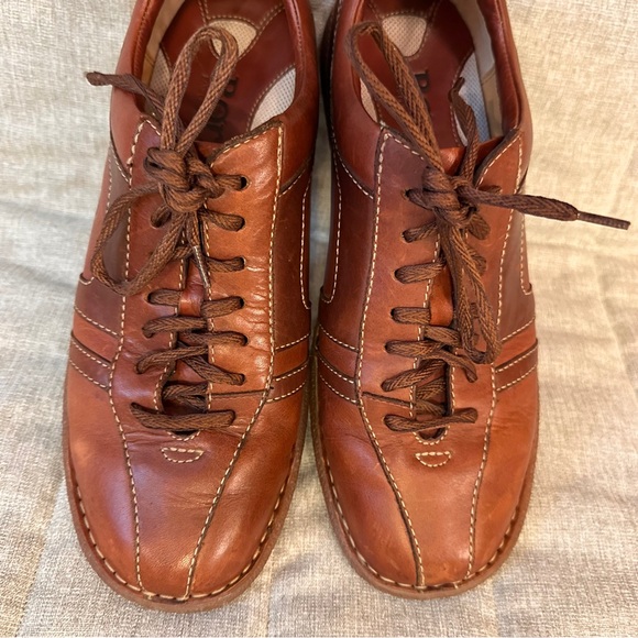 Born Oxford Mens 11 US 45 EU Brown Leather Two Tone Shoes Lace Up Casual - Picture 5 of 13
